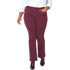 NWT NYDJ Marilyn Straight Purple Maroon Cabernet Jeans Lift Tuck Plus Sz 24W